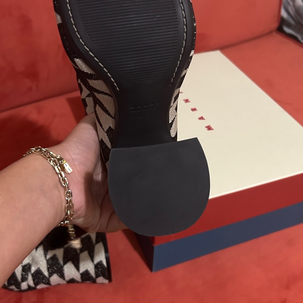 Marni - Jacquard Lurex Ankle Boots in Black/Cream - 38.5 - NWT - Picture 5 of 7